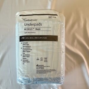 Cardinal Health WINGS Basic Underpads Light Absorbency 23 x‎ 36 in Blue 10 Ct